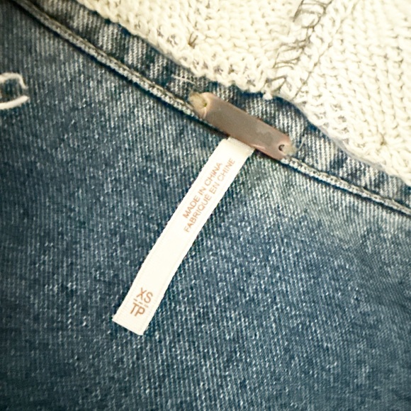 Free People Denim and Gray Hooded Jacket - Picture 2 of 3